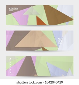 Abstract vector banner template with folded paper overlapping geometric shapes. Environmental design with cut out geometric objects made of recycled reused paper. Top view geometric pattern.