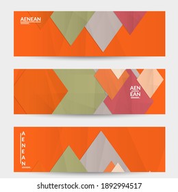 Abstract vector banner template with folded paper overlapping geometric shapes. Environmental design with cut out geometric objects made of recycled reused paper. Top view geometric pattern.