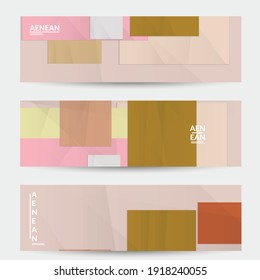 Abstract vector banner template with folded paper overlapping geometric shapes. Environmental design with cut out geometric objects made of recycled reused paper. Top view geometric pattern.