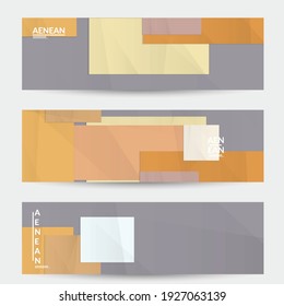 Abstract vector banner template with folded paper overlapping geometric shapes. Environmental design with cut out geometric objects made of recycled reused paper. Top view geometric pattern.