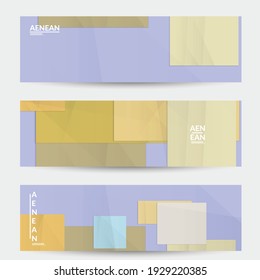Abstrakte Vektorbanner-Vorlage mit gefaltetem Papier, das geometrische Formen überschneidet. Umweltdesign mit ausgeschnittenen geometrischen Gegenständen aus recyceltem wiederverwertetem Papier. Geometrisches Muster der Draufsicht