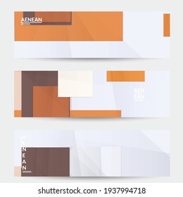 Abstract vector banner template with folded paper overlapping geometric shapes. Environmental design with cut out geometric objects made of recycled reused paper. Top view geometric pattern.