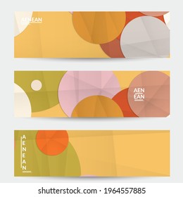Abstract vector banner template with folded paper overlapping geometric shapes. Environmental design with cut out geometric objects made of recycled reused paper. Top view geometric pattern.