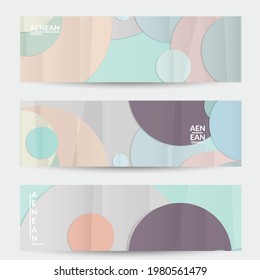 Abstract vector banner template with folded paper overlapping geometric shapes. Environmental design with cut out geometric objects made of recycled reused paper. Top view geometric pattern.