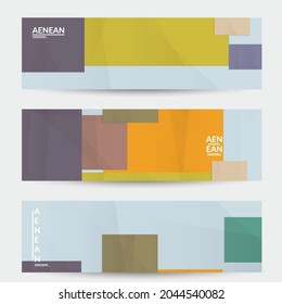 Abstract vector banner template with folded paper overlapping geometric shapes. Environmental design with cut out geometric objects made of recycled reused paper. Top view geometric pattern.