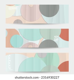 Abstract vector banner template with folded paper overlapping geometric shapes. Environmental design with cut out geometric objects made of recycled reused paper. Top view geometric pattern.