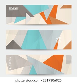 Plantilla de pancarta de vector abstracto con formas geométricas solapadas de papel doblado. Diseño ambiental con objetos geométricos cortados hechos de papel reciclado reutilizado. Patrón geométrico de vista superior.