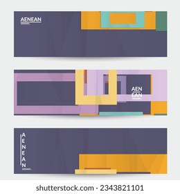 Abstract vector banner template with folded paper overlapping geometric shapes. Environmental design with cut out geometric objects made of recycled reused paper. Top view geometric pattern.