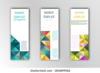 Abstract vector banner template. Illustration for the design of banners, posters, cards and visual content. Flat design