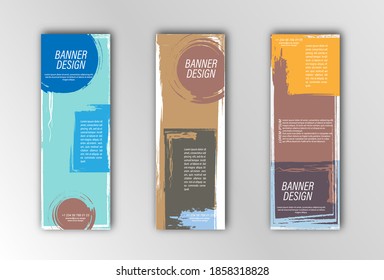 Abstract vector banner template. Illustration for the design of banners, posters, cards and visual content. Grunge design