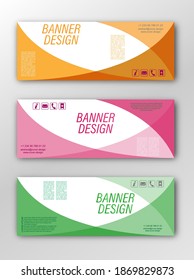 Abstract vector banner template. Illustration for the design of banners, posters, cards and visual content. Flat design