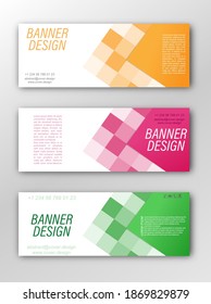Abstract vector banner template. Illustration for the design of banners, posters, cards and visual content. Flat design