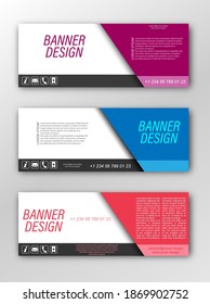Abstract vector banner template. Illustration for the design of banners, posters, cards and visual content. Flat design
