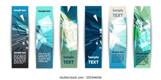 Abstract vector banner vertical set