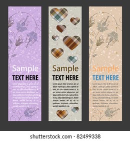 Abstract vector banner vertical set
