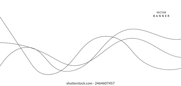 Abstract vector banner wave lines pattern.