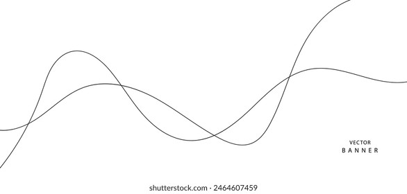 Abstract vector banner wave lines pattern.