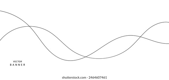 Abstract vector banner wave lines pattern.