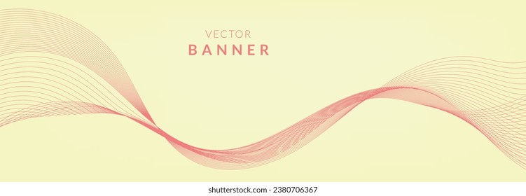 Abstract vector banner with wavy lines.