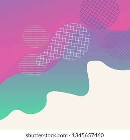 Abstract vector banner with wavy shapes