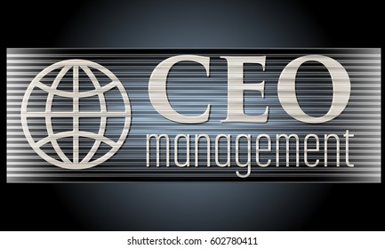 Abstract vector banner and the words ceo management