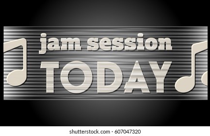 Abstract vector banner and the words jam session