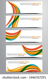 Abstract vector banners with bright geometric background  annual report design templates waves and curves design templates
