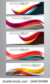 Abstract vector banners with bright geometric background  annual report design templates waves and curves design templates
