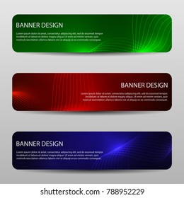 Abstract vector banners with bright wavy lines / annual report / design templates / future Poster template design