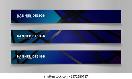 Abstract vector banners with geometric backgrounds in color gradients