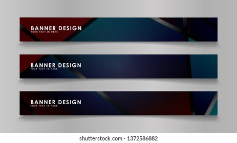 Abstract vector banners with geometric backgrounds in color gradients