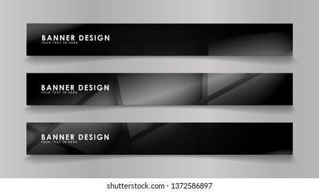 Abstract vector banners with geometric backgrounds in color gradients