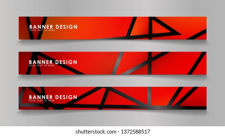 Abstract vector banners with geometric backgrounds in color gradients