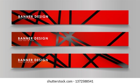 Abstract vector banners with geometric backgrounds in color gradients