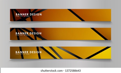 Abstract vector banners with geometric backgrounds in color gradients
