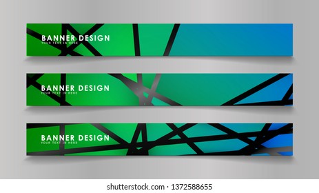 Abstract vector banners with geometric backgrounds in color gradients