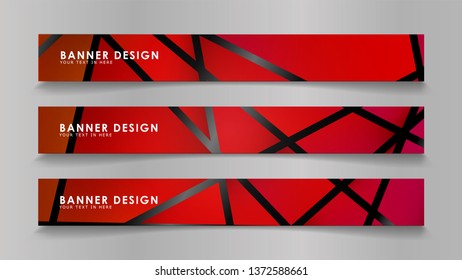 Abstract vector banners with geometric backgrounds in color gradients