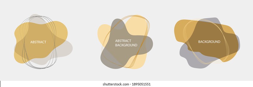 Abstrakte Vektorbanner. Geometrische flüssige Formen. Vorlagenfächer. Modernes Design. Dynamische Banner formen. Minimal kurviges Design. Graue und gelbe Farben moderne Vorlage. Vektorformen