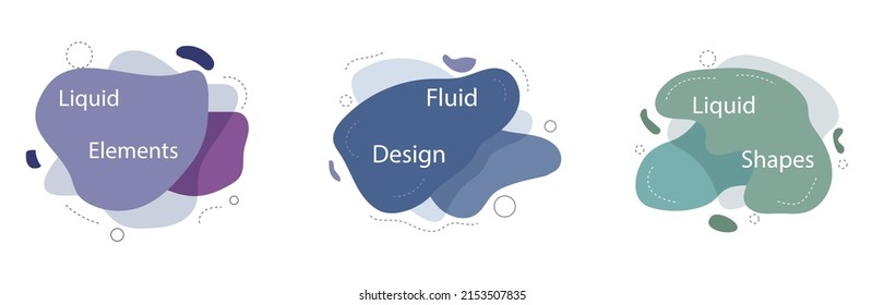 Pancartas vectoriales abstractas. Formas geométricas de líquido. Bolsitas de plantilla. Diseño moderno. Formas de banners dinámicos de fluido. Diseño curvado mínimo.Formas vectoriales