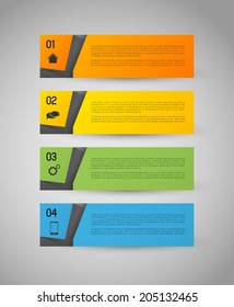 abstract vector banners with option steps, design template