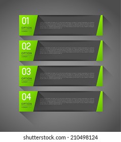 abstract vector banners with option steps, design template