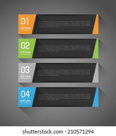 abstract vector banners with option steps, design template