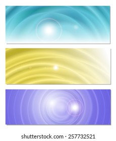 Abstract vector banners with ripple on the water effect 