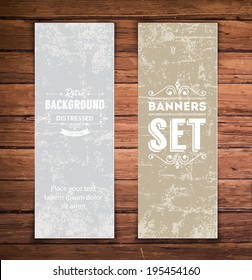 Abstract vector banners with scratched paint background. 