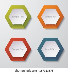 Abstract vector banners set. hexagon shape.