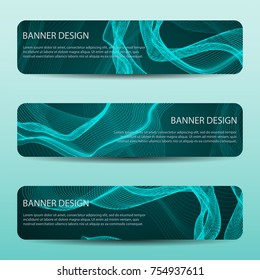Abstract vector banners with wavy lines / annual report /design templates / future Poster template design