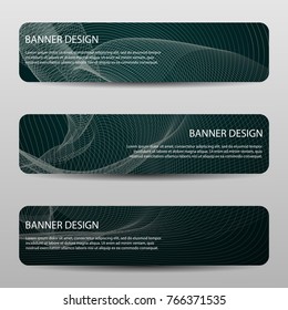 Abstract vector banners with wavy lines