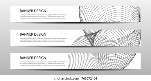Abstract vector banners with wavy lines