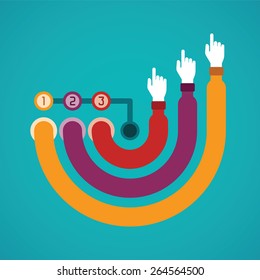 Abstract vector bar circle diagram infographic template in flat style