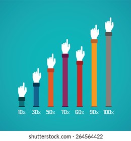 Abstract vector bar diagram infographic template in flat style